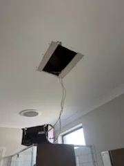 Wall repair in progress on a recent job.