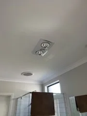 Decorative ceiling rose fitted and finished.